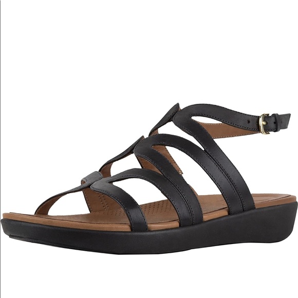 Fitflop | Shoes | Excellent Condition Black Fit Flop Strata Leather Gladiator  Sandals Size 9 | Poshmark